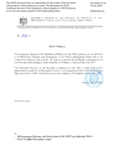 Information Exchange by the Delegation of Moldova on Conventional Arms Transfer