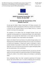 Statement by the German EU Presidency on the 45th Anniversary of the Helsinki Final Act
