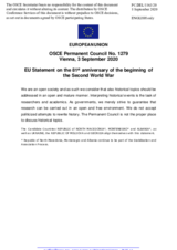 Statement by the German EU Presidency on the 81st anniversary of the beginning of the Second World War