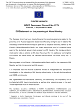 Statement by the German EU Presidency on the poisoning of Mr. A. Navalny 