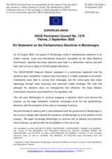 Statement by the German EU Presidency on the parliamentary elections in Montenegro, held on 30 August 2020