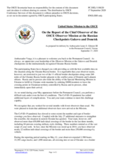 Statement by the Delegation of the United States of America in response to the report by the Chief Observer of the OSCE Observer Mission at two Russian checkpoints on the Russian-Ukrainian border, Ambassador György Varga