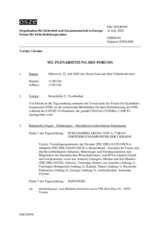 Journal der 952. Plenarsitzung des Forums