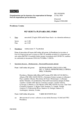 Giornale della 952a Seduta plenaria del Foro di cooperazione per la sicurezza