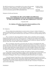 Statement by the Delegation of the Russian Federation on the violation of freedom of expression by Internet platforms of the United States of America