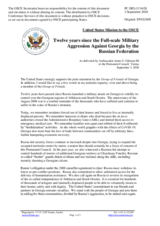 Statement by the Delegation of the United States of America on 12 years since the start of full-scale military aggression against Georgia by the Russian Federation