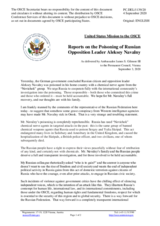 Statement by the Delegation of the United States of America on the poisoning of Mr. A. Navalny 