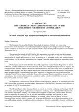 Statement by the German EU Presidency on the Security Dialogue on Small Arms and Light Weapons (SALW) and Stockpiles of Conventional Ammunition (SCA)