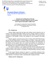 Statement by the Delegation of Ukraine in response to the update by the Personal Representative of the OSCE Chairperson-in-Office on the Conflict Dealt with by the OSCE Minsk Conference, Ambassador Andrzej Kasprzyk