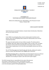 Statement by the Delegation of Norway, also on behalf of Andorra, Canada, Iceland, Liechtenstein and Switzerland, on the European and World Day against the Death Penalty, observed on 10 October 2020