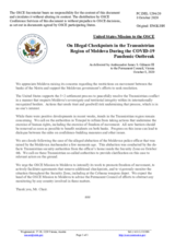 Statement by the Delegation of the United States of America regarding the illegal checkpoints in the Security Zone, serious constraints on the free movement and human rights in the Transnistrian region of the Republic of Moldova during the COVID-19 pandem