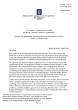 Statement by the Delegation of Norway in response to the report by the Head of the OSCE Mission in Kosovo, Ambassador Jan Braathu