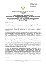 Statement by the Delegation of Cyprus in response to the report by the OSCE Special Representative and Co-ordinator for Combating Trafficking in Human Beings, Mr. Valiant Richey