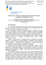 Statement by the Delegation of Ukraine on Russia’s ongoing aggression against Ukraine and illegal occupation of Crimea