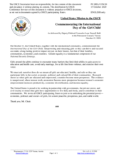Statement by the Delegation of the United States of America on the International Day of the Girl Child