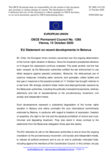 Statement by the German EU Presidency on recent developments in Belarus