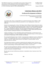 Statement by the Delegation of the United States of America on recent developments in Belarus