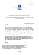 Statement by the Delegation of Norway on recent developments in Belarus