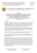 Statement by the Delegation of Armenia in response to the statement by the Delegation of France on behalf of the three countries co-chairing the OSCE Minsk Group