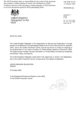 Response by the Delegation of the United Kingdom to the Questionnaire on the Code of Conduct on Politico-Military Aspects of Security Response by the Delegation of the United Kingdom to the Questionnaire on the Code of Conduct on Politico-Military Aspects of Security