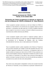 Déclaration de l’Union européenne en réponse au rapport du chef de la Mission de l’OSCE en Moldavie, Dr. Claus Neukirch