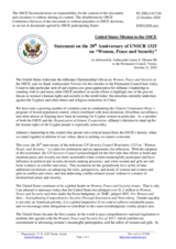Statement by the Delegation of the United States of America on the commemoration of the 20th Anniversary of United Nations Security Council Resolution 1325 