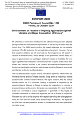 Statement by the German EU Presidency on Russia’s ongoing aggression against Ukraine and illegal occupation of Crimea