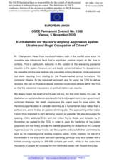 Statement by the German EU Presidency on Russia’s ongoing aggression against Ukraine and illegal occupation of Crimea