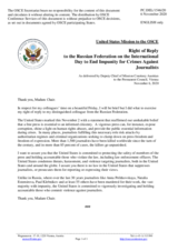 Statement by the Delegation of the United States of America in response to the statement by the Delegation of the Russian Federation on the International Day to End Impunity for Crimes against Journalists, observed on 2 November