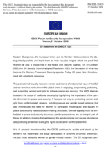Statement by the German EU Presidency on the "20th Anniversary of UNSCR 1325 – Implementation in the OSCE Area and the Way Ahead"