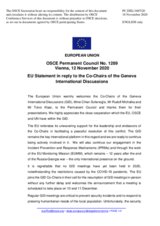 Statement by the German EU Presidency in response to the address by the Co-chairs of the Geneva International Discussions