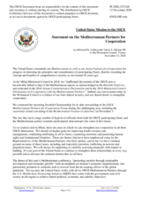 Statement by the Delegation of the United States of America on the review of OSCE co-operation with the Mediterranean Partners for Co-operation