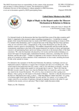 Statement by the Delegation of the United States of America in response to the statements by delegations on the Moscow Mechanism invoked by seventeen OSCE Participating States