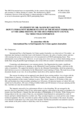 Statement by the Delegation of the Russian Federation on the International Day to End Impunity for Crimes against Journalists, observed on 2 November