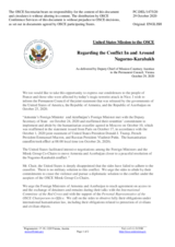 Statement by the Delegation of the United States of America regarding the conflict in and around Nagorno-Karabakh 