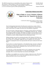 Statement by the Delegation of the United States of America in response to the statement by the Delegation of the Russian Federation on the gross violations of human rights in the United States of America