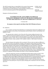 Statement by the Delegation of the Russian Federation in response to the report by the Head of the OSCE Mission in Kosovo, Ambassador Jan Braathu