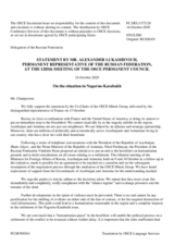 Statement by the Delegation of the Russian Federation on events in and around Nagorno Karabakh