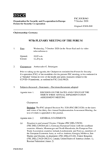 Journal of the 957th Plenary Meeting of the Forum for Security Co-operation