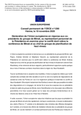 Déclaration de l’Union européenne en réponse aux co-présidents du groupe de Minsk, au représentant personnel de la Présidence en exercice pour le conflit dont relève la conférence de Minsk et au chef du groupe de planification de haut niveau