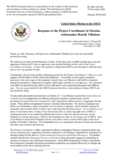 Statement by the Delegation of the United States of America in response to the report by the OSCE Project Co-ordinator in Ukraine, Ambassador Henrik Villadsen