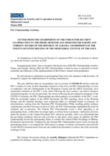 Letter from the Chairperson of the FSC to the Prime Minister and Minister for Europe and Foreign Affairs of the Republic of Albania, Chairperson of the 27th MC