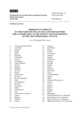 Order of Statements, Ministerial Council 2020