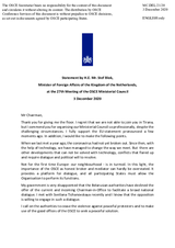 H.E. Mr. Stef Blok, Minister of Foreign Affairs