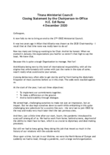 Closing Statement by the Chairperson-in-Office Edi Rama