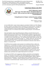 Side Event “The OSCE Moscow Mechanism Report on Belarus - follow up and next steps on implementation of its recommendations”, Closing Remarks by Mr. George P. Kent, Deputy Assistant Secretary of State