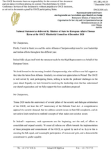 H.E. Mr. Thomas Byrne, Minister of State for European Affairs at the Department of Foreign Affairs