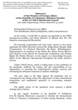 H.E. Mr. Abdulaziz Kamilov, Minister of Foreign Affairs