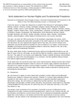 Joint statement on Human Rights and Fundamental Freedoms