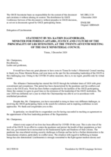 H.E. Ms. Katrin Eggenberger, Minister of Foreign Affairs, Justice and Culture